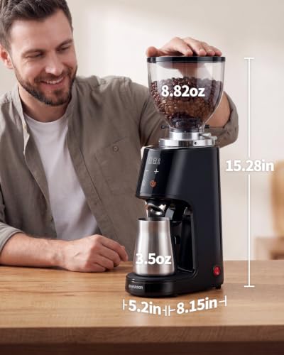 64mm Flat Burr Coffee Grinder (Black)