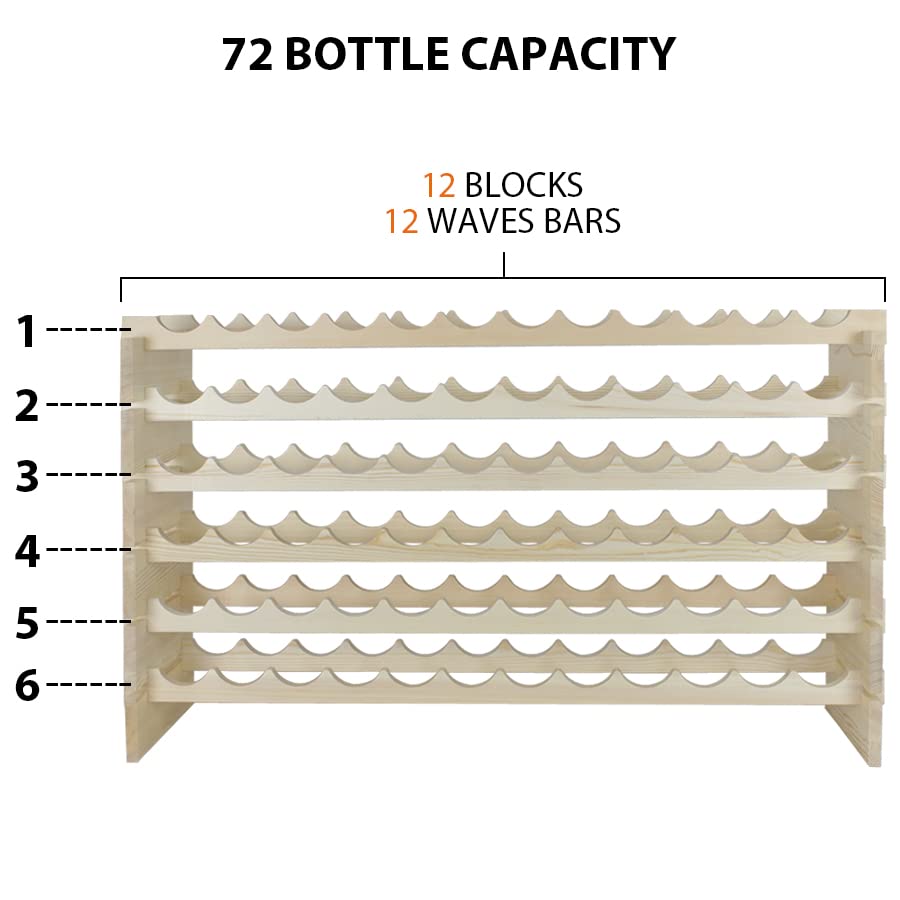 Stackable Modular Wine Rack Stackable Storage Stand Wooden Wine Holder Display Shelves