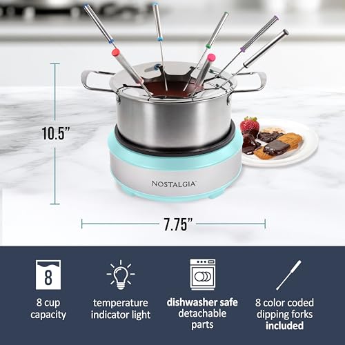 FPS200 6 Cup Stainless Steel Electric Fondue Pot with Temperature Control