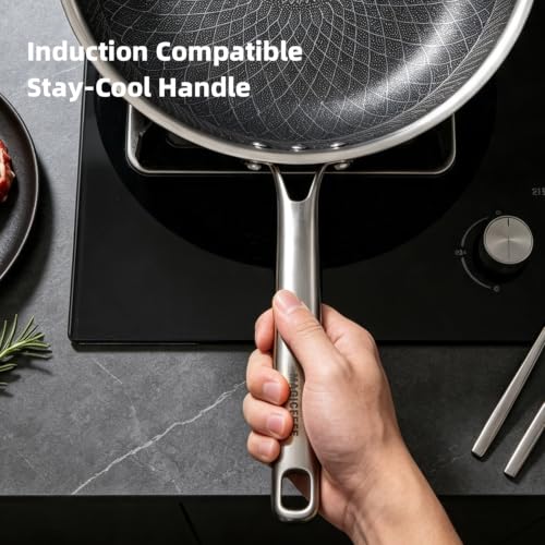 12 Inch Hybrid Honeycomb Nonstick Skillet with Lid (12inch with Lid)
