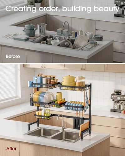 Dish Drying Rack Over The Sink (Black / XX-Large (3 Tier))