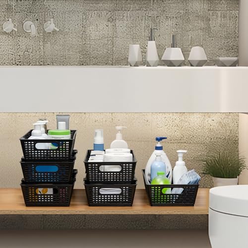 Stackable Plastic Woven Basket Organizer