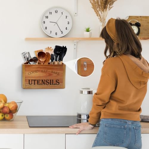 Wooden Kitchen Utensil Holder Organizer