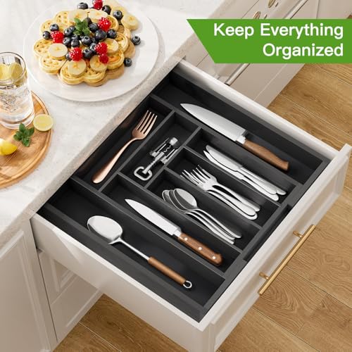 Bamboo Silverware Organizer