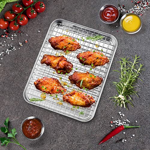 Toaster Oven Pan Tray with Wire Rack Set