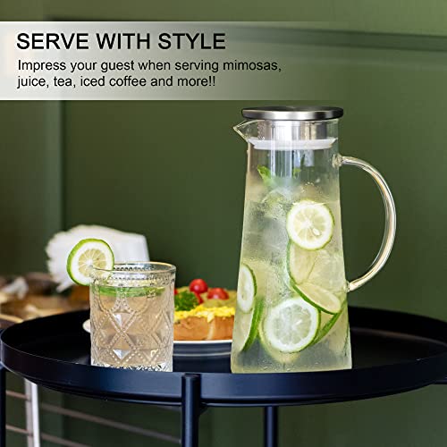 Glass Pitcher with Lid