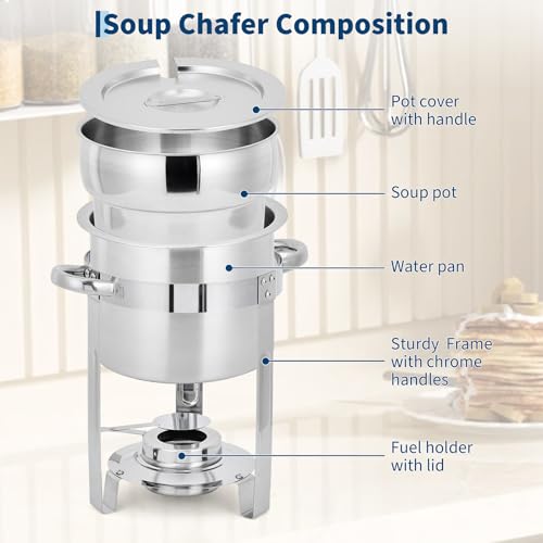 11QT Soup Chafer Set of 4 (11QT-4 Pcs / Silver)