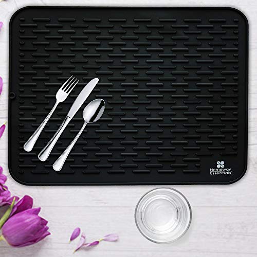 Silicone Dish Drying Mat (18" x 21" / Black)