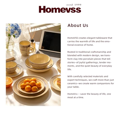HomeVss Stoneware Handcrafted Tree Bark Effected Glaze Dinnerware Set
