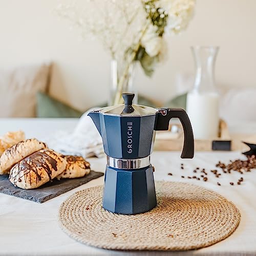 Milano Stovetop Espresso Maker Moka Pot 3 espresso Cup (3 espresso cups / Blue)