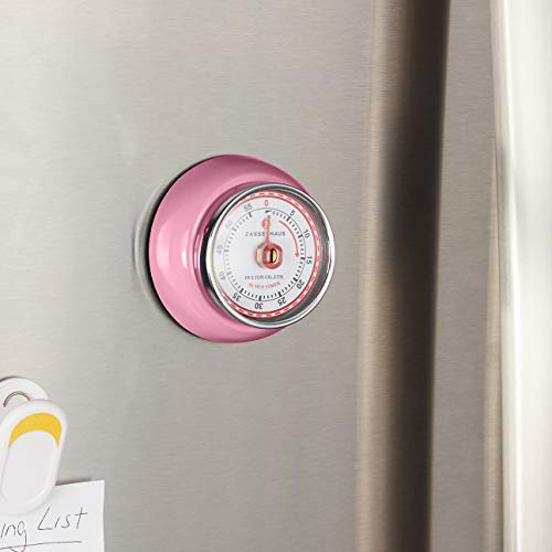 Magnetic Retro Kitchen Timer (Pink / 2.75 inch)