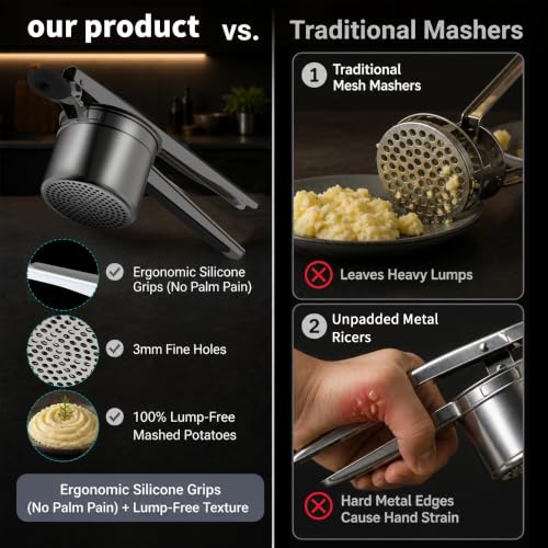 15oz Stainless Steel Potato Masher Ricer