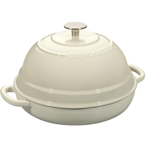 Enameled Cast Iron Dutch Oven Pot with Lid (White)