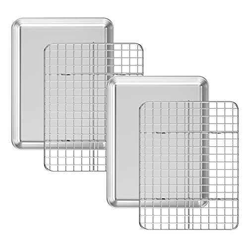 Baking Sheet with Cooling Rack [2 Pans + 2 Racks]