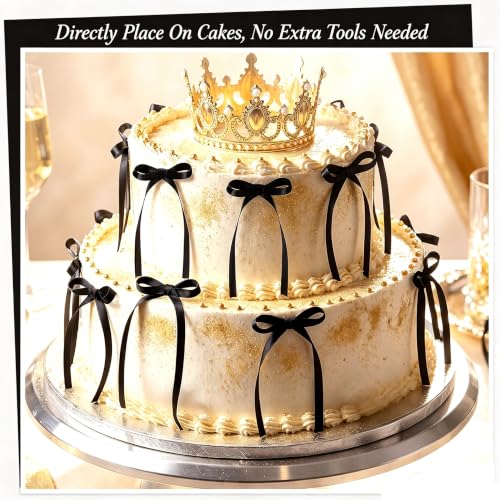 Bow Cupcake Toppers Bow Birthday Decorations Coquette Themed Bow Cake Topper for Bridal Wedding