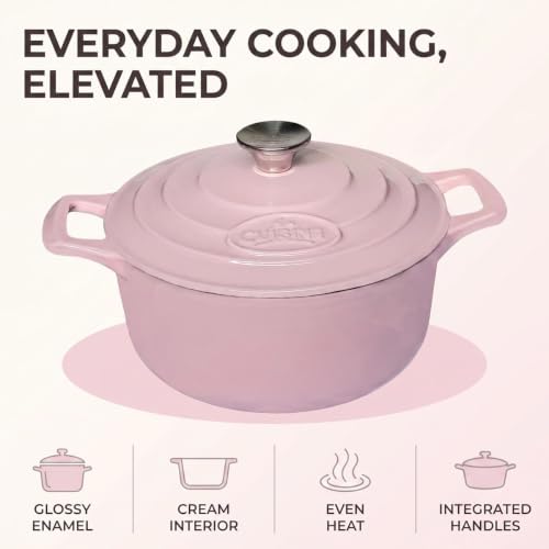 La Cuisine Enameled Cast Iron Dutch Oven (3.7 QT Round / Pink)