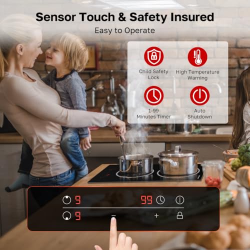 Electric Cooktop with Sensor Touch Control