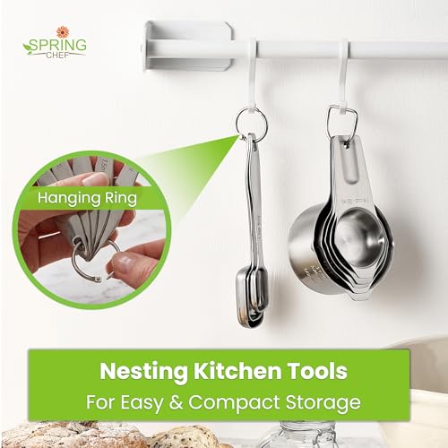 Stainless Steel Measuring Cups and Spoons Set of 10 w