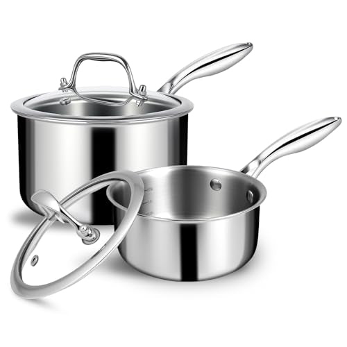 3 Ply Stainless Steel Sauce Pan Set with Lids