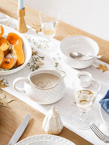 Gravy Boat with Ladle and Saucer Stand 24oz (24 Ounces)