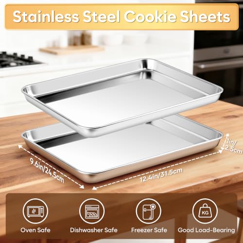 2 Pack Stainless Steel Cookie Sheets for Baking