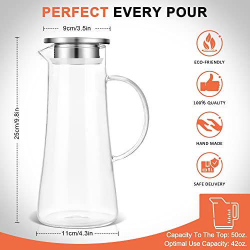 Glass Pitcher with Lid