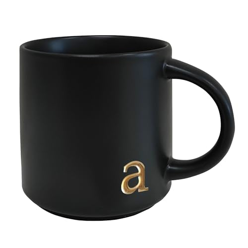 Black Monogram Ceramic Mugs