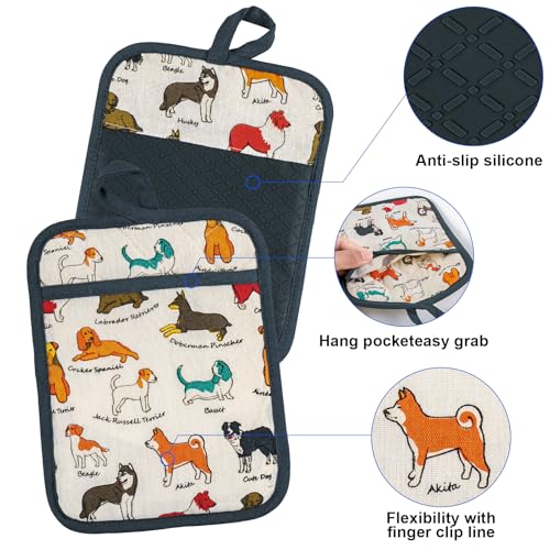 Oven Mitts and Pot Holders with Chef Apron (Dog)