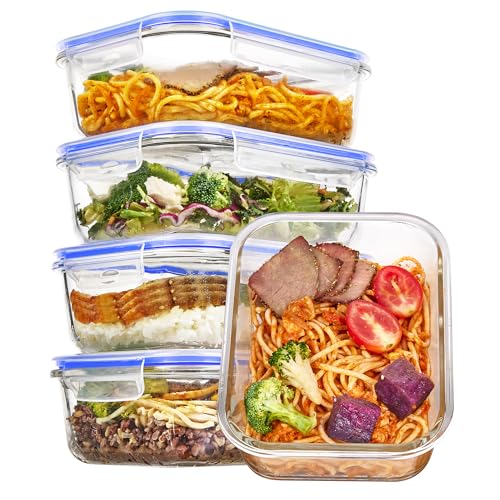 5Pack Glass Storage Containers with Lids