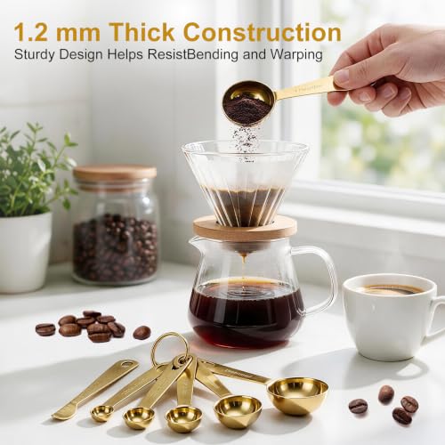 7 Piece Measuring Spoons Set (Gold / Spoons of 7)