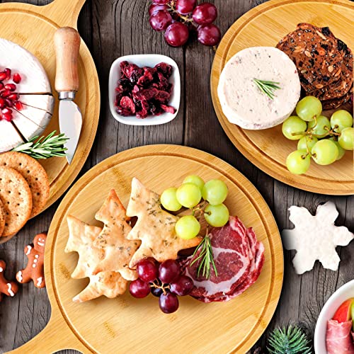 30 Pcs Round Acacia Wood Cutting Board with Handle