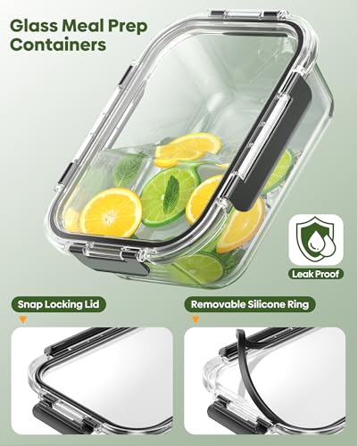 40 PCS Glass Food Storage Containers with Lids (40 PCS)