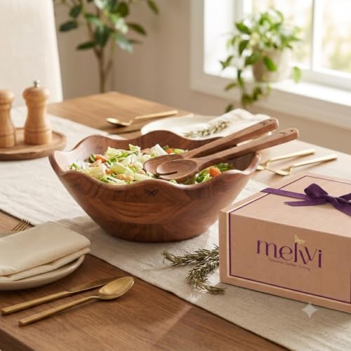 Wooden Salad Bowl Set