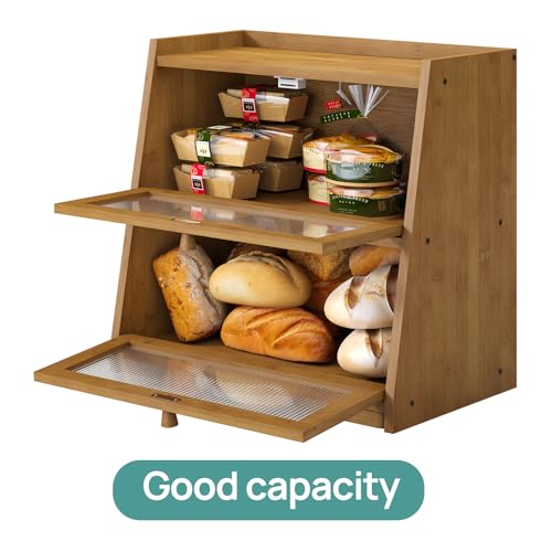 Bread Box for Kitchen Counter With Cutting Board (Coffee With Cutting Board)