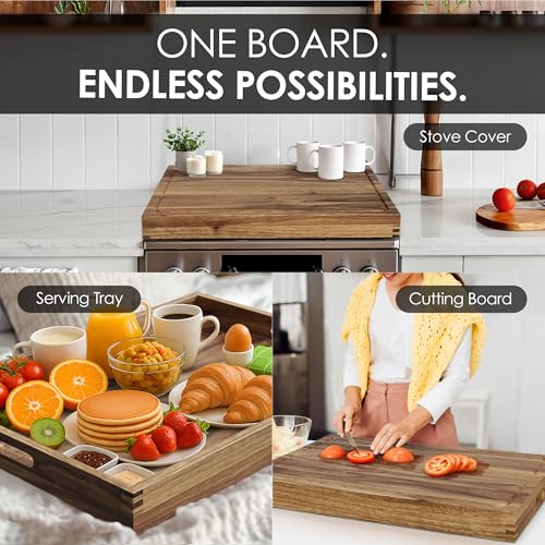 33"x 24" EXTRA LARGE Acacia Wood Cutting Board for Kitchen w