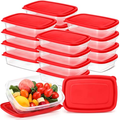 18 Pcs 33 oz Plastic Food Storage Containers with Lids