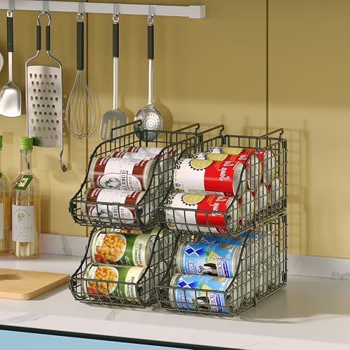 Stackable Kitchen Canned Food Holder With Handles