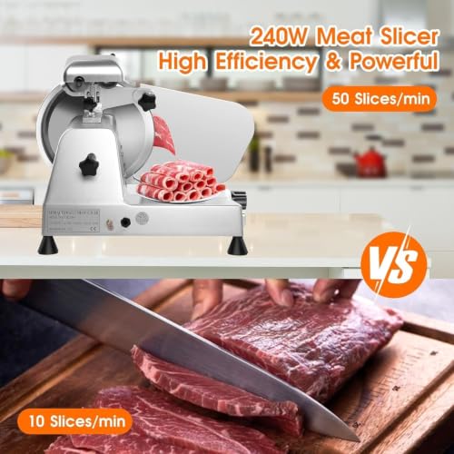 8.5 Inch Meat Slicer Machine 210W 0 (Silver / 8 inch)