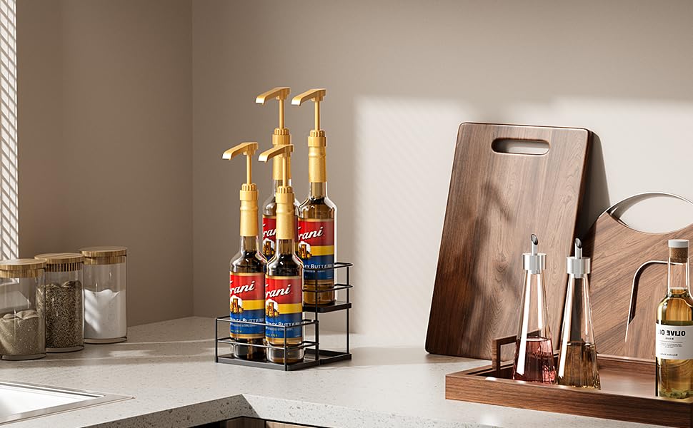12 Bottle Capacity Coffee Syrup Organizer 3 Tier Coffee Syrup Stand Shelf for Coffee Bar Kitchen Small Wine Rack for Bar Family Storage for Syrup Wine Dressing