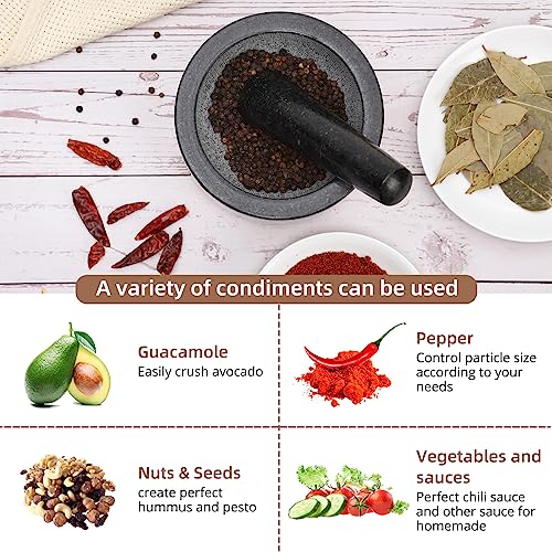 Polished Granite Mortar and Pestle Set