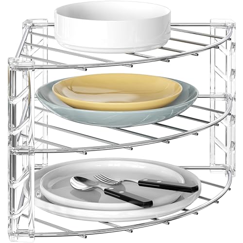 DecoBros 3 Tier Counter and Cabinet Corner Shelf Organizer