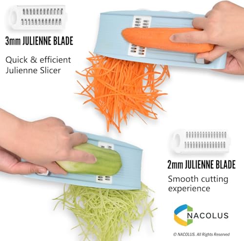 Mandoline Slicer for Kitchen slicer vegetable cutter 5 In 1 veggie slicer Potato Slicer waffle fry cutter Hot Swap Mandolin with Peeler for Vegetables Mult Colour