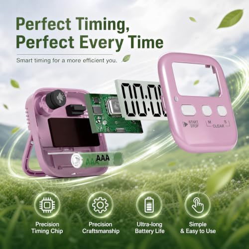 2 Pack Digital Timer for Kids Classroom Kitchen Timers for Cooking (2 * Lovely Pink + Light Peach)