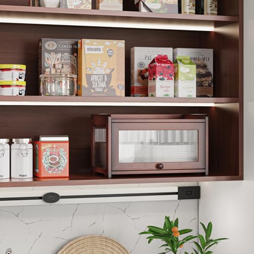 Bamboo Bread Box for Kitchen Countertop (Rustic)