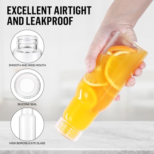 Glass Juice Bottles with Lids NEW