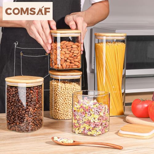 Airtight Glass Storage Canister with Wood Lid