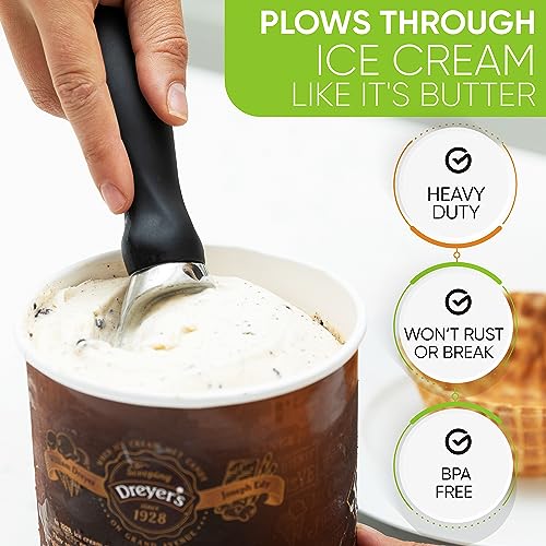 Heavy Duty Ice Cream Scoops with Comfortable Handle