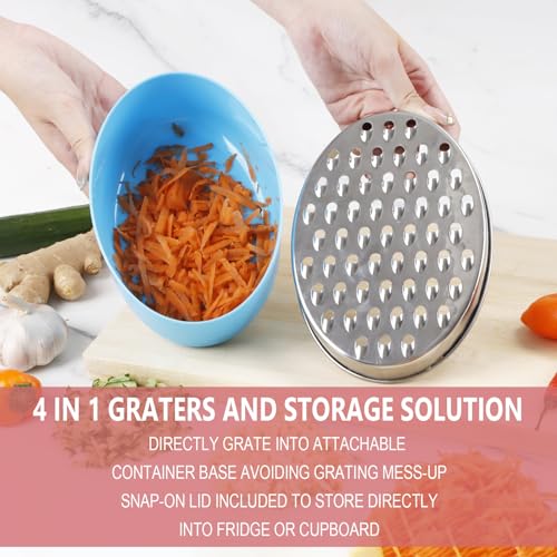 Cheese Grater Citrus Lemon Zester with Food Storage Container & Lid