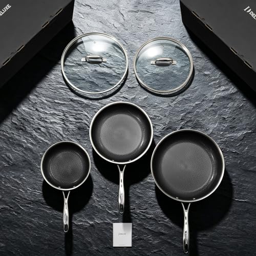 13 Piece Hybrid Ceramic Nonstick Stainless Steel Cookware Set (Black)