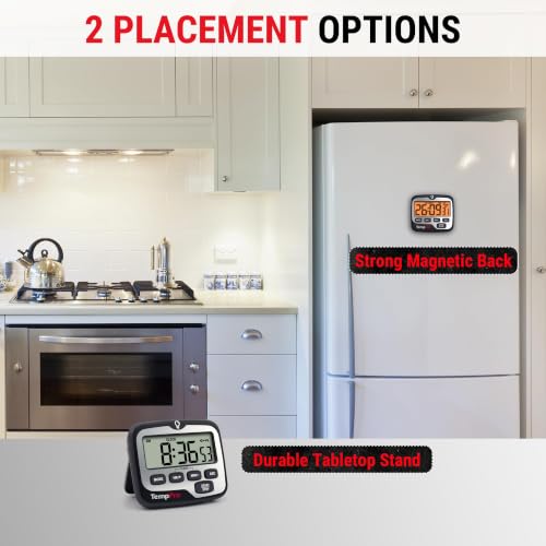 TM01(2 Pack) 2-in-1 Kitchen Timers for Cooking with Clock Mode (Digital Timer 2 Pack)